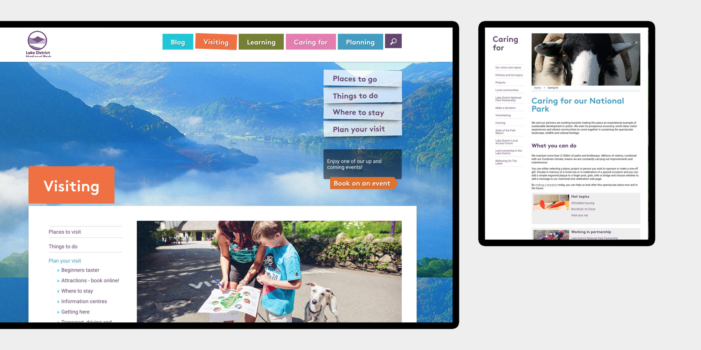 Lake District National Park - website design