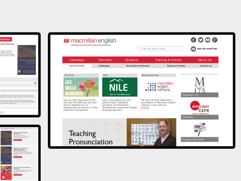 Macmillan English - website design