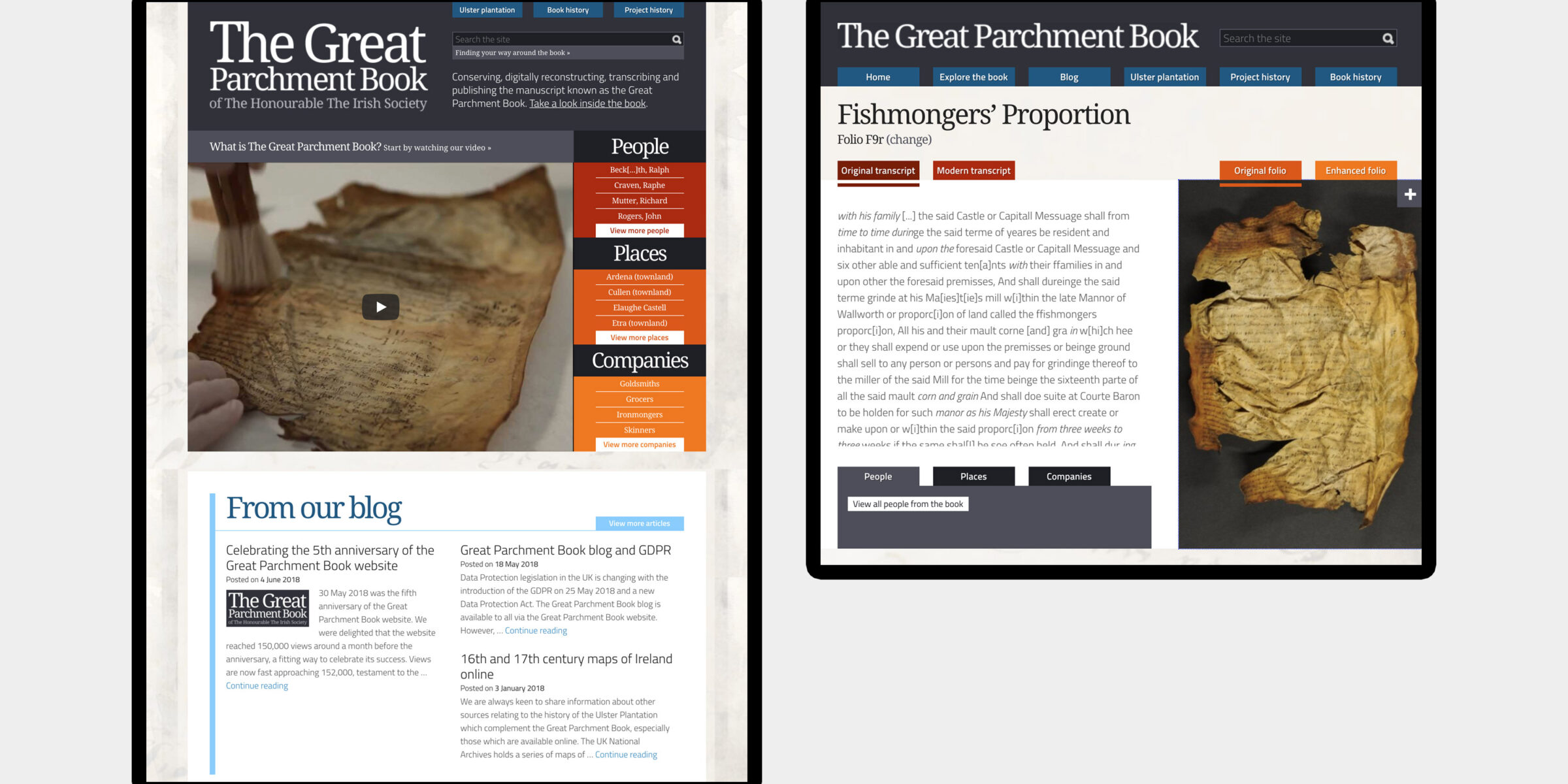 Great Parchment Book - website design