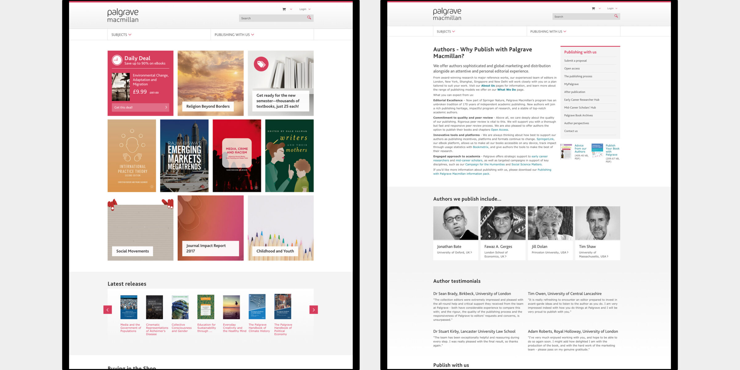 Palgrave Macmillan - website design