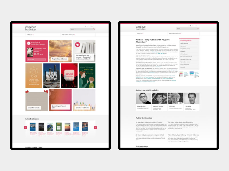 Palgrave Macmillan - website design