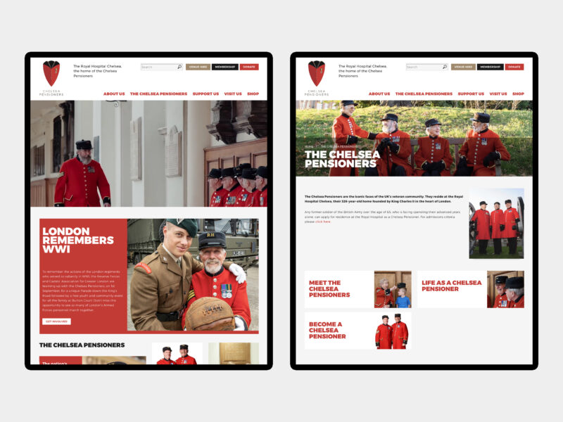 Chelsea Pensioners - website design