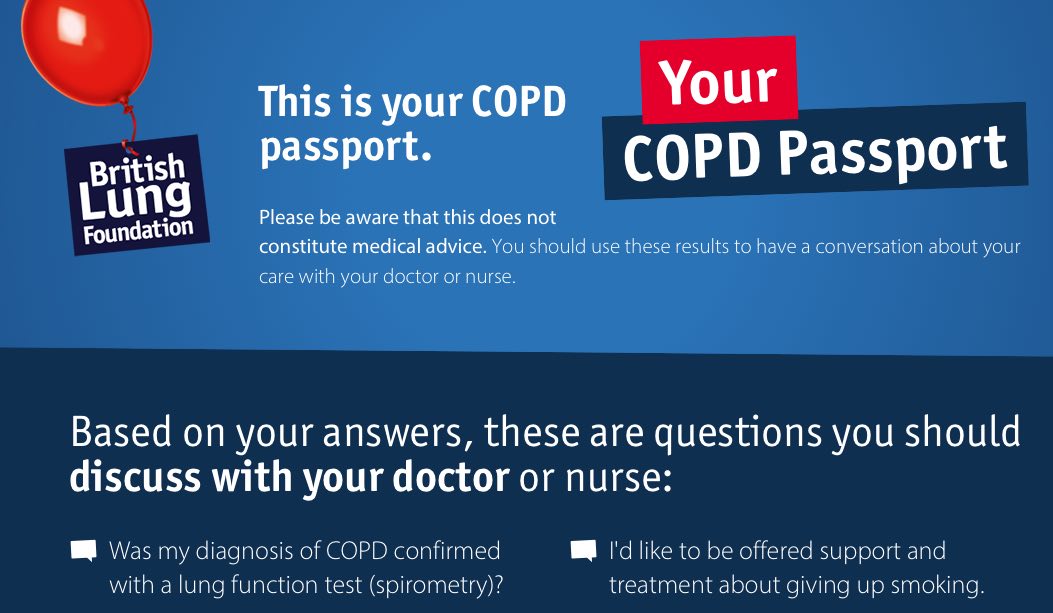 Screenshot taken from the COPD Passport.