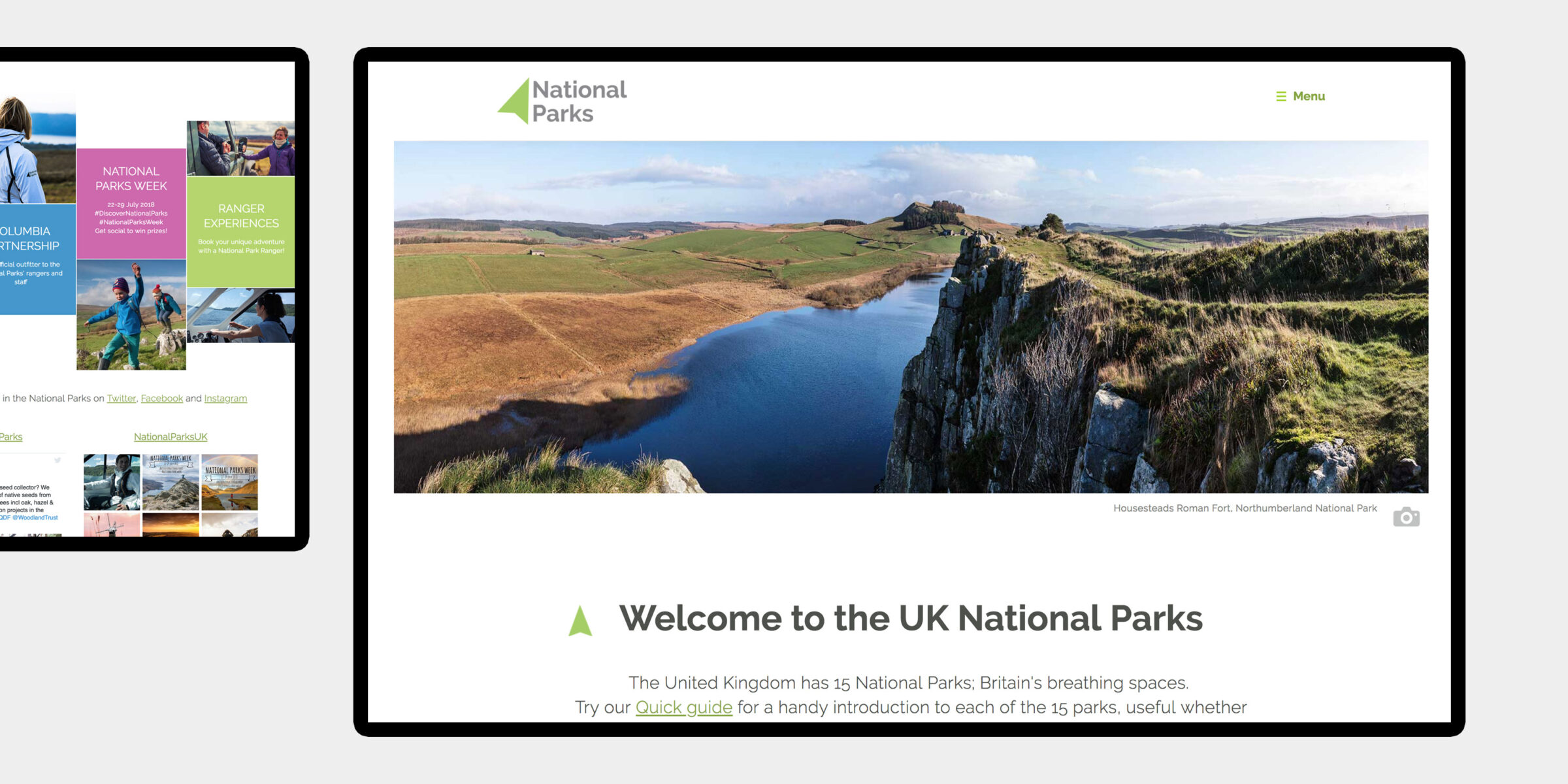 National Parks UK - website design