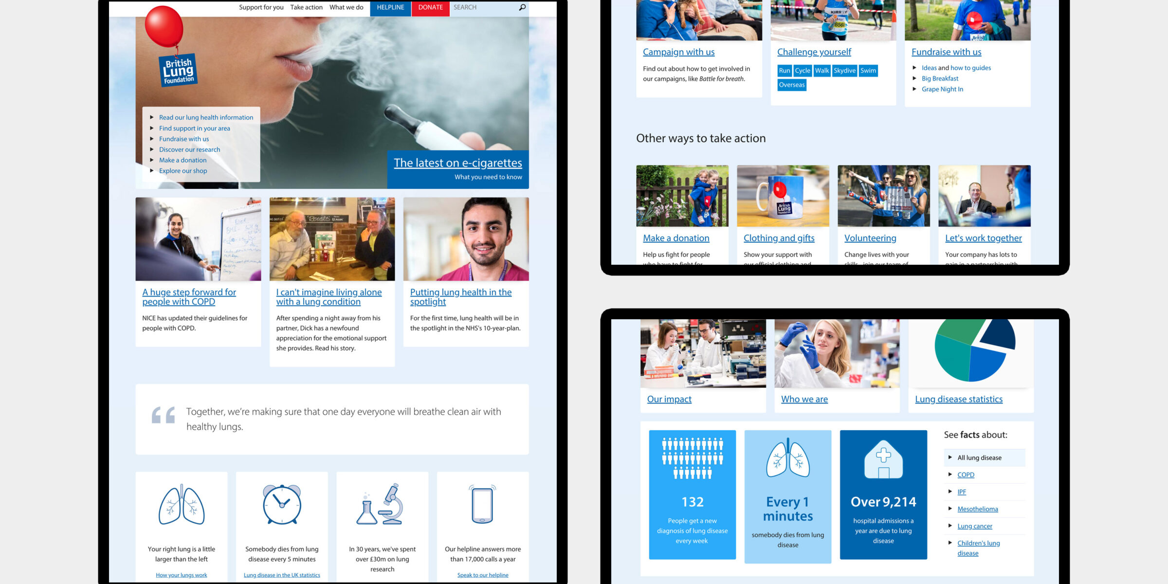 British Lung Foundation - website design