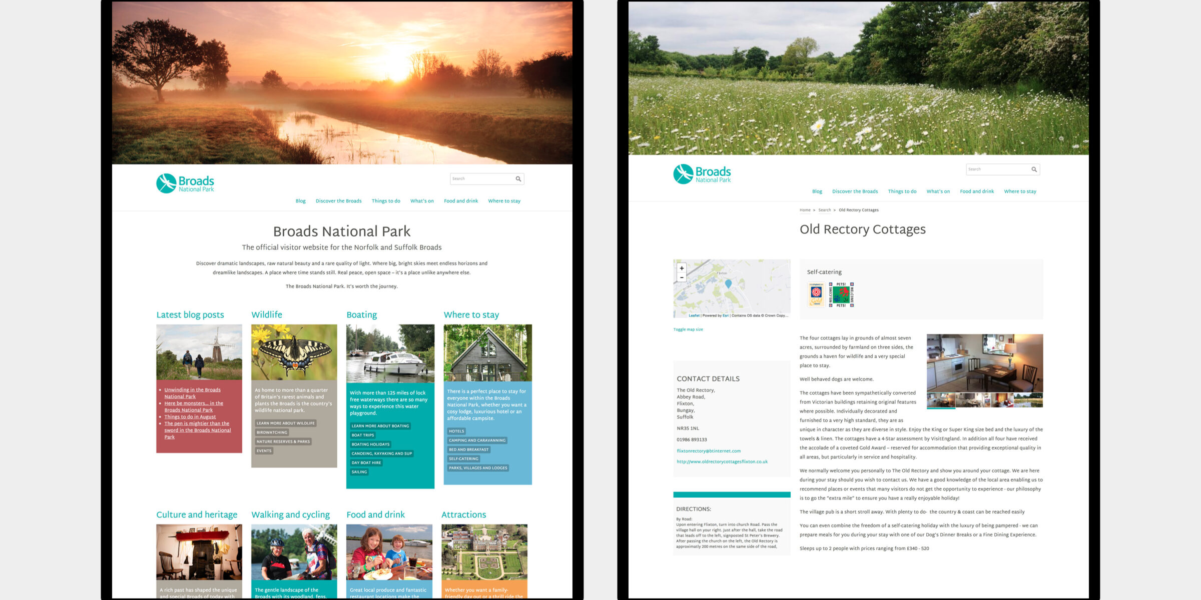 Broads National Park - website design