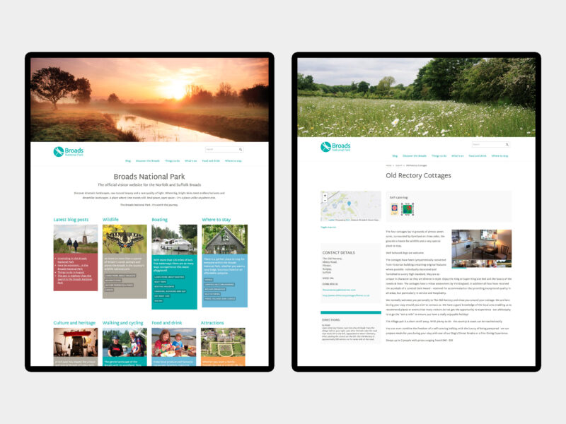 Broads National Park - website design