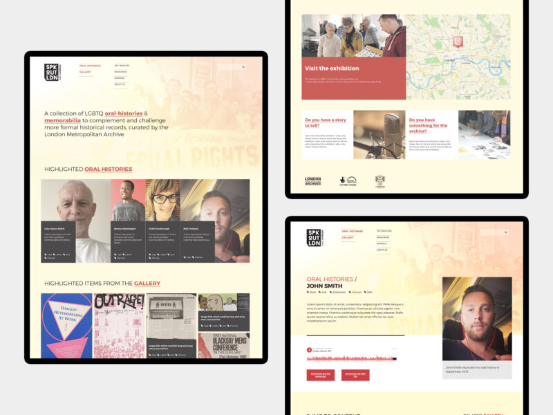 Speak Out London - website design