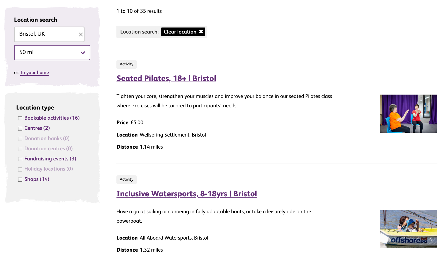 In your area search results for Bristol