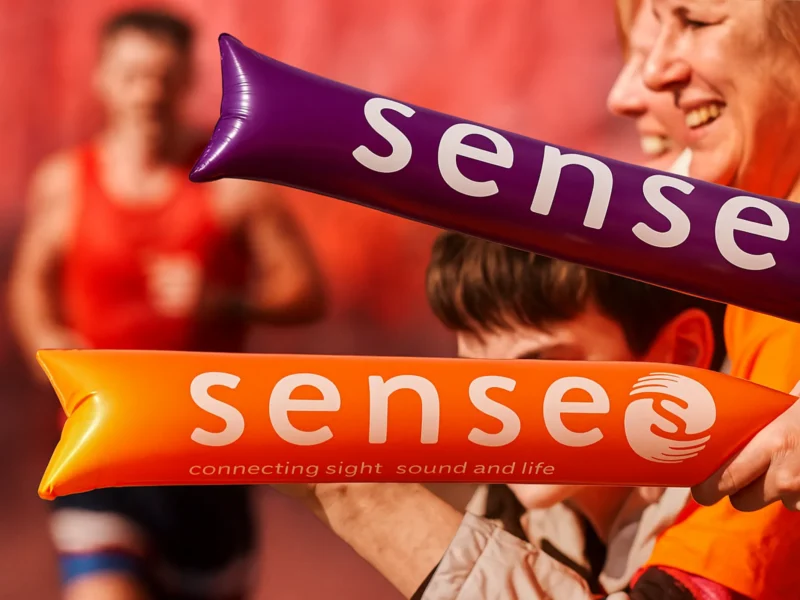 People supporting the Sense charity at a sponsored run